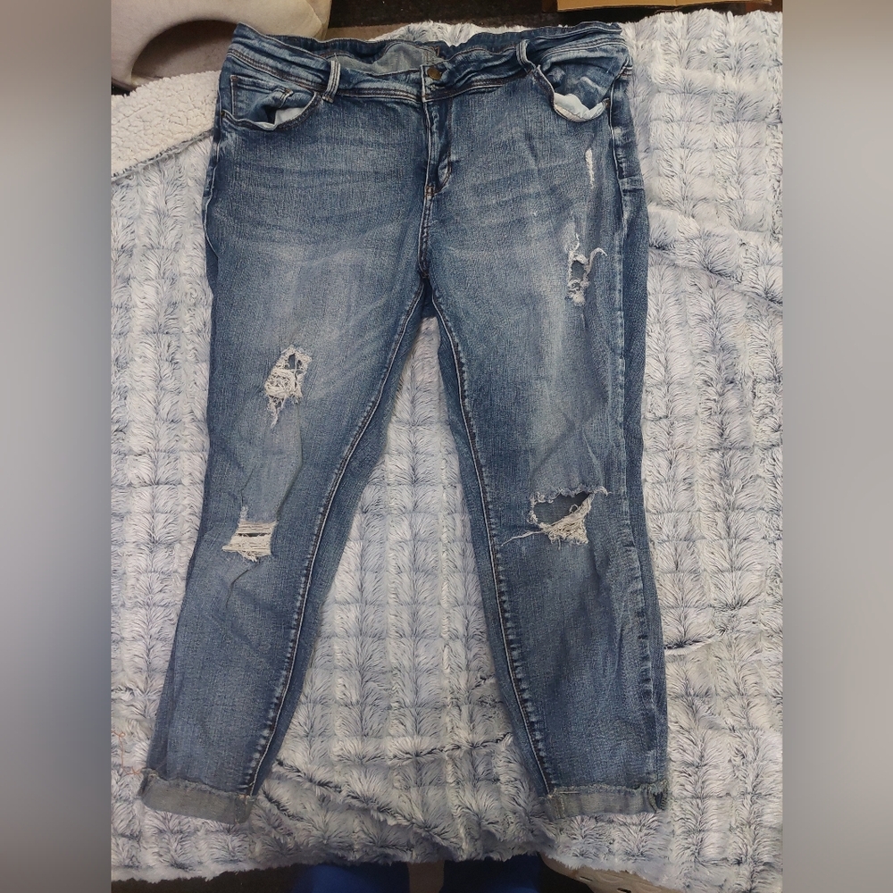 Rue21 Light Blue Distressed Boyfriend Jeans‎
